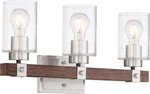 Nuvo 60/6963 - Arabel Light Vanity Brushed Nickel & Nutmeg Wood Finish. Fixed Price $110.70.