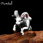 Mendel Mens Solid Animal Zodiac Aries Ram Pendant Necklace Stainless Steel. Fixed Price $14.99.