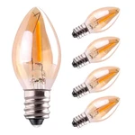 C7 Led Bulb Amber Filament E12 Candelabra 2200K 0.5W Pack For Night Lights. Fixed Price $15.95.