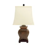 Red Lantern 19" Black & Brown Medallions Porcelain Lamp. Fixed Price $144.56.