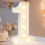 Pooqla Decorative Led Light Up Number Letters, White Plastic Marquee L.... Fixed Price $17.75.