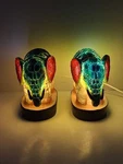 Set Of 2 Multi-colored Elephant Table Night Light. Fixed Price $24.56.