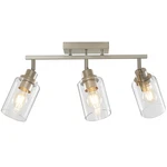 Lousace 3-LIGHT Brushed Nickel Track Lighting Kit Clear Glass Modern. Fixed Price $121.02.