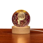 Laser Engraved K9 Crystal Ball 8CM Led Light-up Milky Way Moon Design. Fixed Price $17.00.