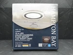 Hampton Bay Clement 13IN Black Indoor Led Flush Mount Color Changing Night Light. Fixed Price $18.99.