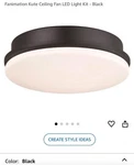Fanimation Kute Cieling Led Light - Black. Fixed Price $65.00.
