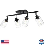 Wanluce 4-LIGHT Track Lighting Kit Black Fixtures Bathroom Wall. Fixed Price $191.98.