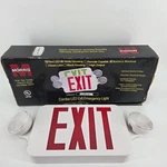 Morris 73040 Combo Led Exit Emergency Light Red White Housing Battery Nob. Fixed Price $42.74.