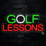 Golf Lessons Led Neon Sign 23"L X 10"H #32329. Fixed Price $148.00.