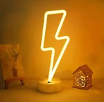 Lightning Lamp Neon Lights W/ Base Indoor Warm White Decoration Art Led. Fixed Price $9.80.