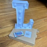 White Letter Led Marquee Light With Remote Control, Plastic Decorative. Fixed Price $15.36.