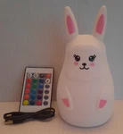 Rabbit Silicone Night Light Kids Bedside Table Colors Baby Bedroom New W/bo. Fixed Price $18.99.