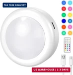 Cadrim Under Cabinet Lighting, Rechargeable Puck Lights With Remote Control, 13. Fixed Price $17.99.