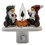 Roman Winter Christmas Gnomes By Flickering Campfire Nightlight Wall Plug-in. Fixed Price $19.99.