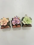Vintage Porcelain Flower Purple Pink Cream Green Iris Night Light Lot Of 3. Fixed Price $33.99.