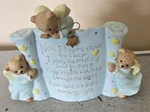 Blue Prayer Bears Night Light Porcelain By Roman Inc. Fixed Price $18.00.