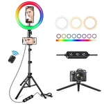 Cshidworld 13" Led Rgb Selfie Ring Light Mini & Extendable Tripod Stand Phone. Fixed Price $58.99.