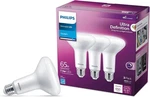 Philips Led 65W BR30 3-PACK Dimmable Frosted Flicker-free Light Bulbs. Fixed Price $11.99.