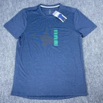 Berkley Jensen Shirt Adult Light Blue Active Knit Tee Mens Size Large Quick Dry. Fixed Price $12.00.