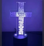 Jesus Easter 3D Led Night Light W/touch Technolgy Psalm 23 Cross. Fixed Price $12.00.