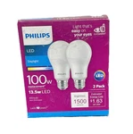 Philips Eyecomfort 100W Equivalent Daylight Medium Led 13.5 Watts 2 Pack. Fixed Price $10.00.
