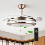 42 Inch Retractable Ceiling Fan With Lights ,brushed Nickel Modern For Bedroom. Fixed Price $69.09.