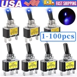 Blue Led Light 3PIN Rocker Toggle On/off Switch 30A 12V For Car Boat Marine Lot. Fixed Price $216.18.