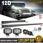 Combo 50"+ 20" Led Light Bar +4'' Spot Pods Offraod Driving Fit Jeep Wrangler Jk. Fixed Price $134.99.