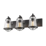 Z-lite Mariner Light Vanity, Bronze, Clear Seedy 444-3V-BRZ. Fixed Price $129.99.
