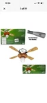 New Hunter Baseball 44" Ceiling Fan Light Reversible Blades Glove Model # 23252. Fixed Price $120.00.