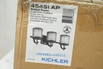 Kichler 45451 Ap Antique Pewter 3 Light, Candelabra G-type Bulb Rec, Satin. Fixed Price $21.02.