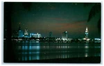 Postcard Miami Florida Skyline Night View Beach Glittering Lights. Fixed Price $7.95.