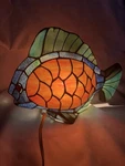 Vintage New Dale Tiffany Signed Fish Table Lamp. Fixed Price $150.00.