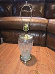 Vintage Heavy Cut Crystal Table Lamp Brass Base Faceted Glass Elegant Italy Star. Fixed Price $79.95.
