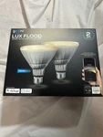 Pack Geeni Lux Smart Wi-fi Led Floodlight Bulbs Outdoor 2700K-6500K G1. Fixed Price $27.99.