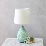 Simple Designs LT2003-BLU Textured Stucco Ceramic Oval Table Lamp. Fixed Price $38.99.