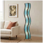 Eangee Wave 72" Coastal Sea Blue Cocoa Leaves Giant Tower Floor Lamp. Fixed Price $578.00.