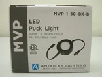 Set Of (2) American Lighting 4.3W Led Puck Lights Black, 3000K #MVP-1-30-BK-B. Fixed Price $50.00.