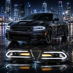 Headlights For 2015-2022 Dodge Charger Srt Gt Sxt Led Halo Projector Lamps Set. Fixed Price $259.99.