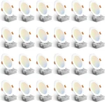 Amico 24 Pack 6 Inch 5CCT Ultra-thin Led Recessed Ceiling Light W/ Junction Box. Fixed Price $79.99.