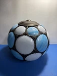 Vintage Blue White Slag Glass Hanging Pendant Lamp Shade Globe Parts 13 Read. Fixed Price $149.00.