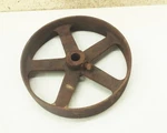 Vtg Antique Cast Iron Line Shaft Flat Belt Pulley 10"X2 1/4"X7/8". Fixed Price $44.99.