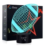 Elstey Football 3D Lamp Night Light Changing Colors. Fixed Price $8.00.