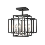 Z-lite Titania Light Semi Flush Mount, Black, Brushed Nickel 454SF-BK-BN. Fixed Price $330.00.