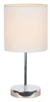 All The Rages LT2007-WHT Simple Designs Chrome Mini Basic Table Lamp With Fabric. Fixed Price $13.00.