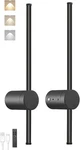 Blueye Rechargeable Led Wall Sconce Set Of Remote Control, 3CCT, 24 Black. Fixed Price $74.95.