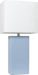 Elegant Designs LT1025-PWK Modern Leather Table Lamp With White Fabric Shade, Pe. Fixed Price $54.99.