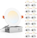 9W 4INCH Led Panel Downlight Fixture 6CCT Ultra-thin Back Kitchen. Fixed Price $44.14.