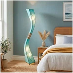 Eangee Flow Sea Blue Cocoa Leaves Giant Tower Floor Lamp. Fixed Price $578.00.