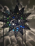 18-POINT Star Light Handmade Mexican Hanging Aged Tin Cut With Marbles. Fixed Price $200.00.